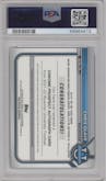 Chris Olave from the 2021-22 Bowman University set graded by PSA and given an overall grade of 10.