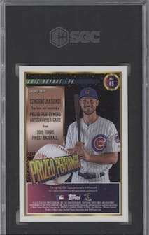 Kris Bryant from the 2019 Topps Finest  set featuring a Orange Refractor parallel graded by SGC and given an overall grade of 9.5.