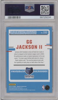 GG Jackson II from the 2023-24 Panini Donruss set featuring a Red and Gold Holo Laser parallel graded by PSA and given an overall grade of 9.
