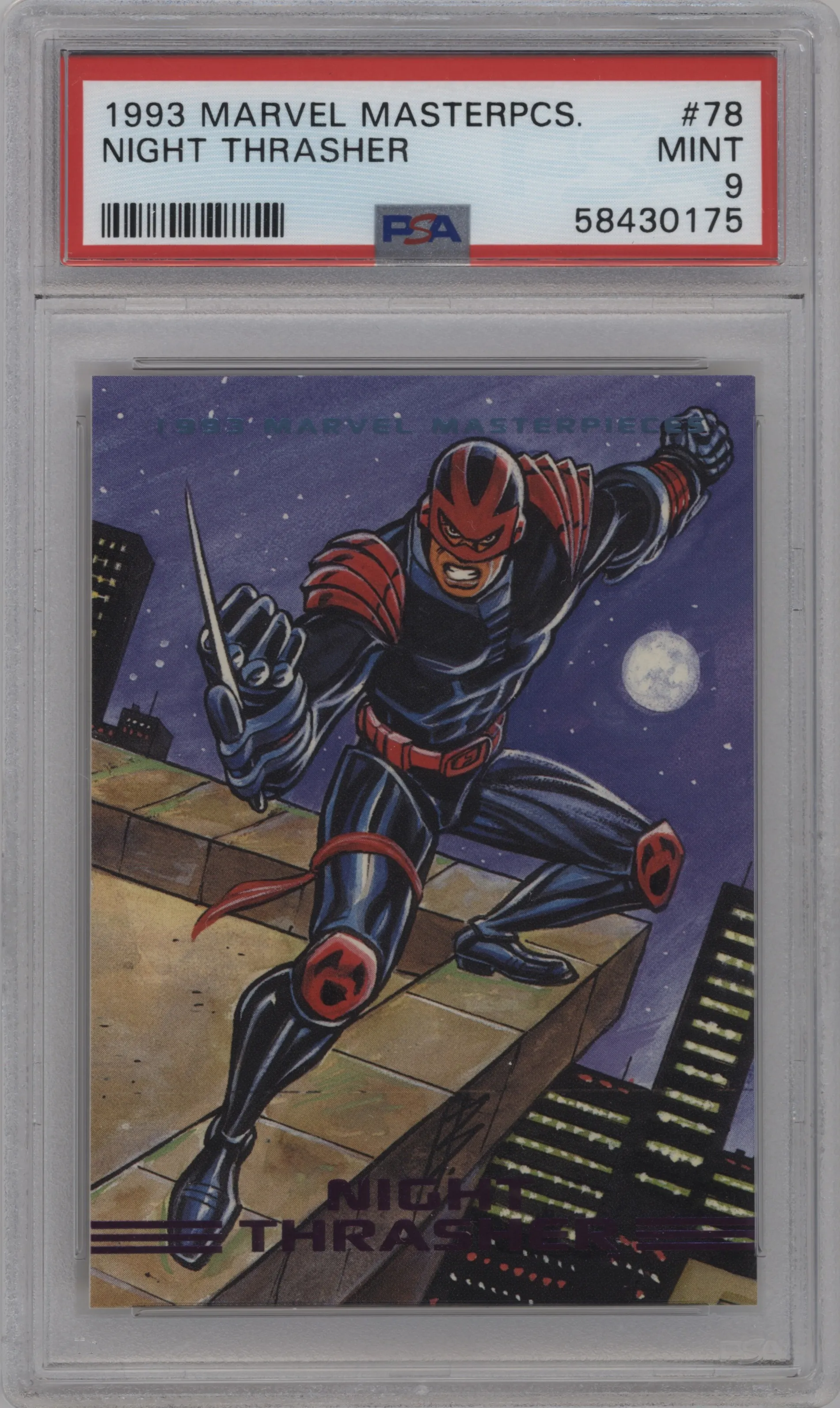 1993 SkyBox Marvel Masterpieces Night Thrasher PSA 9