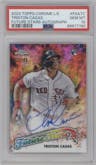 Triston Casas from the 2023 Topps Chrome Logofractor Edition set graded by PSA and given an overall grade of 10.