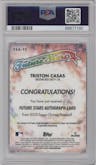 Triston Casas from the 2023 Topps Chrome Logofractor Edition set graded by PSA and given an overall grade of 10.