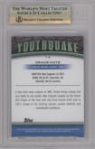 Drake Maye from the 2024 Topps Chrome set featuring a Pink Refractor parallel graded by Beckett and given an overall grade of 9.5.