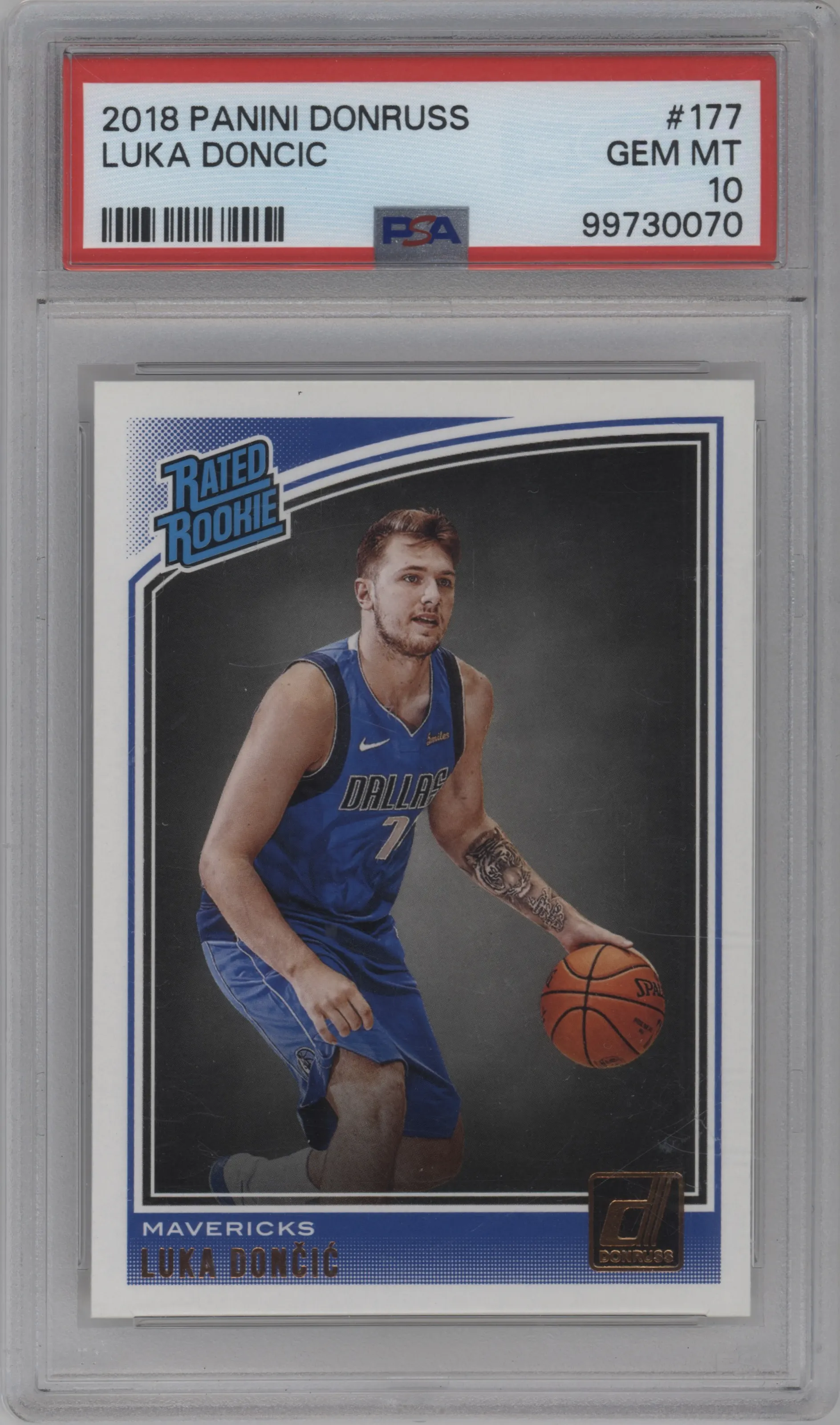 2018 Panini Donruss Rated Rookie Luka Doncic PSA 10