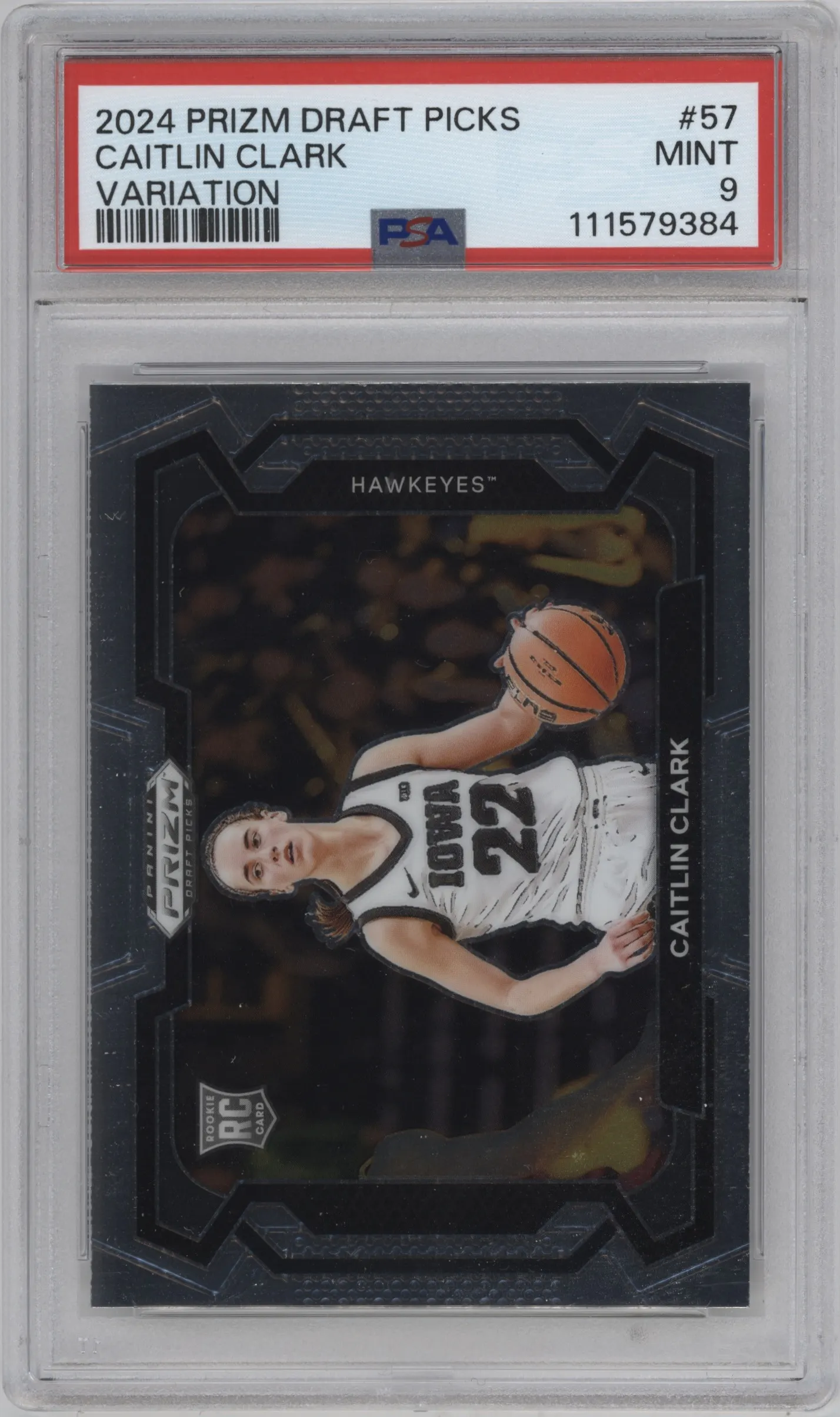 2024 Panini Prizm Draft Picks Var. Caitlin Clark PSA 9