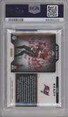 Tom Brady from the 2020 Panini Obsidian set graded by PSA and given an overall grade of 10.