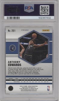 Anthony Edwards from the 2020-21 Panini Mosaic set featuring a Gold Wave parallel graded by PSA and given an overall grade of 9.