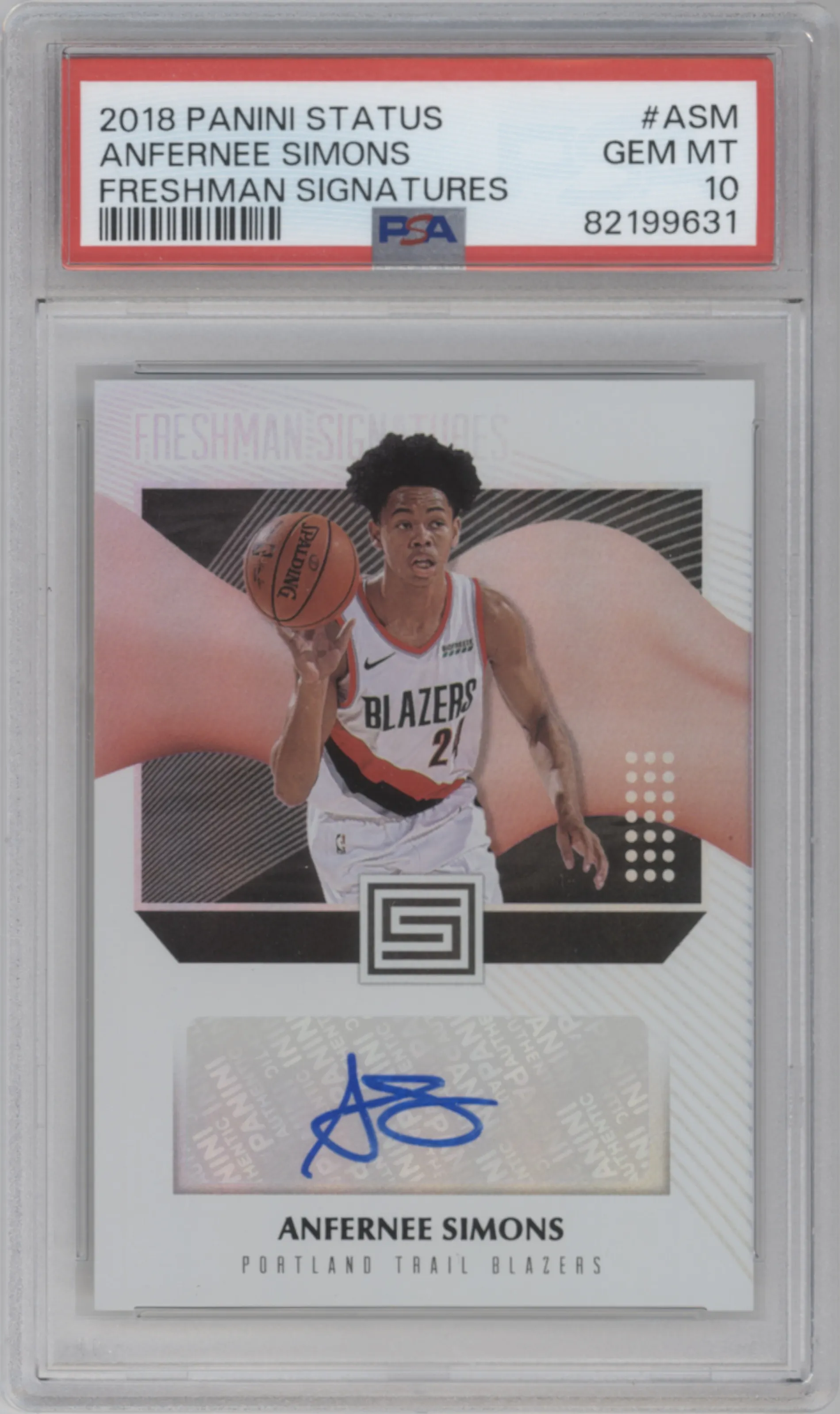 2018 Panini Status Frshmn.Sig. Anfernee Simons #FS-ASM PSA 10