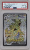 Tyranitar ex from the 2023 Pokemon SV set graded by PSA and given an overall grade of 10.