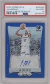 Ja Morant from the 2023-24 Panini Prizm Deca set featuring a Blue parallel graded by PSA and given an overall grade of 10.