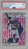 CeeDee Lamb from the 2020 Panini Mosaic set featuring a Pink Camo parallel graded by PSA and given an overall grade of 9.