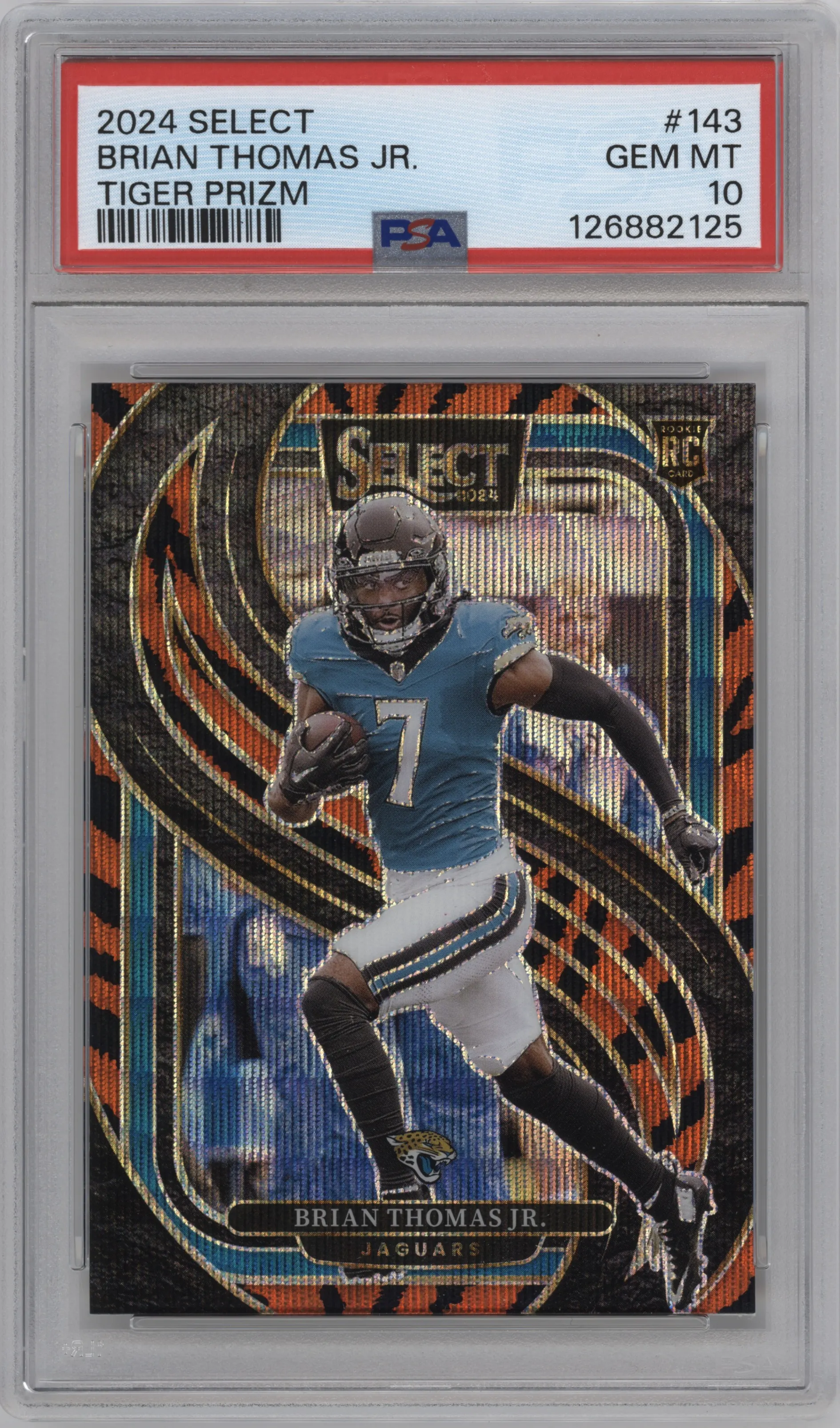 2024 Panini Select Pre.Lvl. Brian Thomas Jr. Tiger Prizm PSA 10