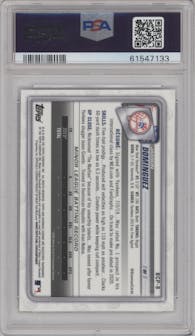 Jasson Dominguez from the 2020 Bowman Mega Box Chrome set graded by PSA and given an overall grade of 9.
