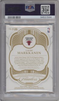 Lauri Markkanen from the 2018-19 Panini Flawless set graded by PSA and given an overall grade of 9.