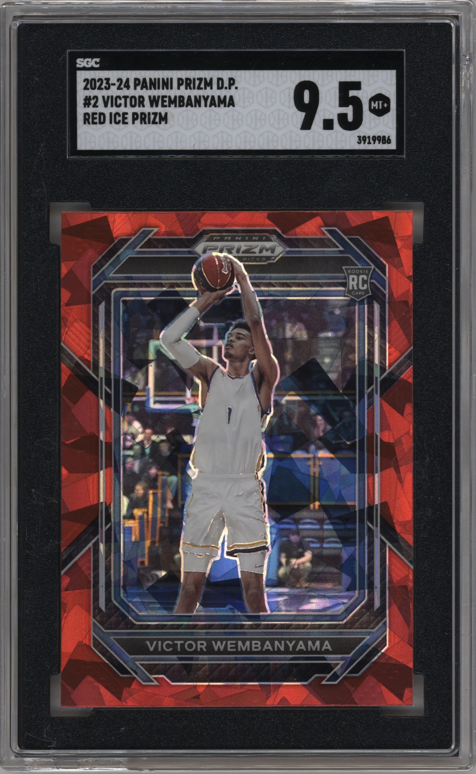 2023 Panini Prizm Draft Picks Victor Wembanyama Red Ice #2 SGC 9.5