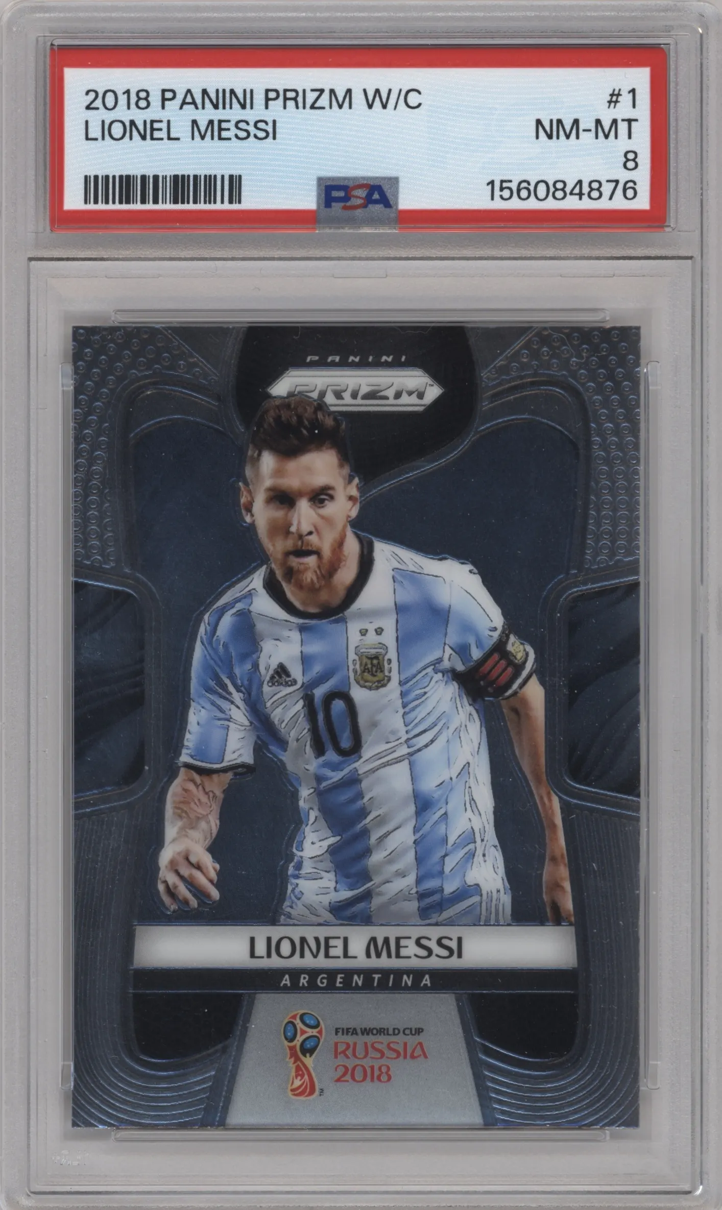 2018 Panini Prizm World Cup Lionel Messi #1 PSA 8