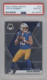 Justin Herbert from the 2020 Panini Mosaic set graded by PSA and given an overall grade of 10.