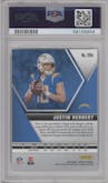 Justin Herbert from the 2020 Panini Mosaic set graded by PSA and given an overall grade of 10.