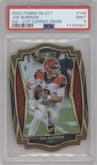 Joe Burrow from the 2020 Panini Select set featuring a Die-Cut Copper  parallel graded by PSA and given an overall grade of 9.