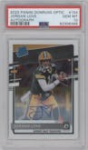 Jordan Love from the 2020 Panini Donruss Optic set graded by PSA and given an overall grade of 10.