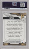 Shane Baz from the 2017 Bowman’s Best set featuring a Gold Refractor parallel graded by PSA and given an overall grade of 10.