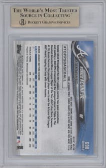 Ronald Acuna Jr. from the 2018 Topps Series 2 set graded by Beckett and given an overall grade of 10.