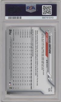 Shohei Ohtani from the 2020 Topps Series 1 set graded by PSA and given an overall grade of 10.