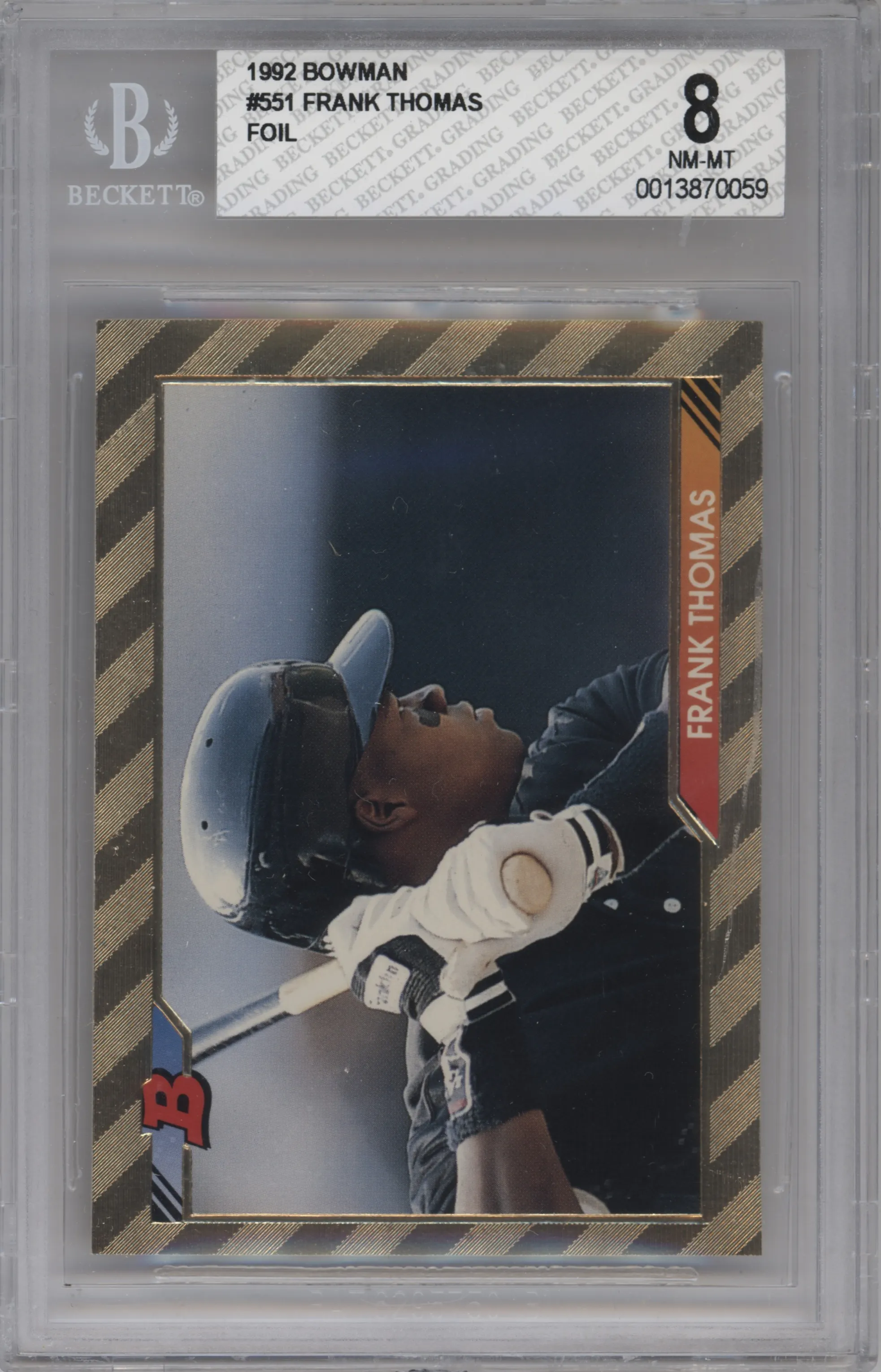 1992 Bowman Frank Thomas Foil BGS 8