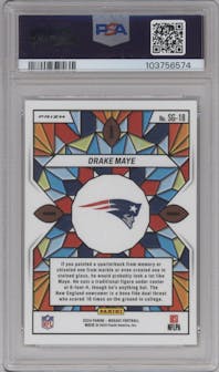 Drake Maye from the 2024 Panini Mosaic set graded by PSA and given an overall grade of 10.