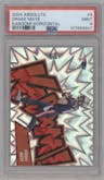 Drake Maye from the 2024 Panini Absolute set graded by PSA and given an overall grade of 9.