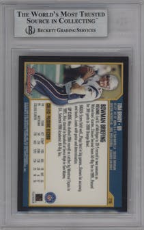 Tom Brady from the 2000 Bowman set graded by Beckett and given an overall grade of 9.