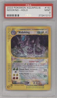 Nidoking from the 2003 Pokemon E-CARD set graded by PSA and given an overall grade of 9.