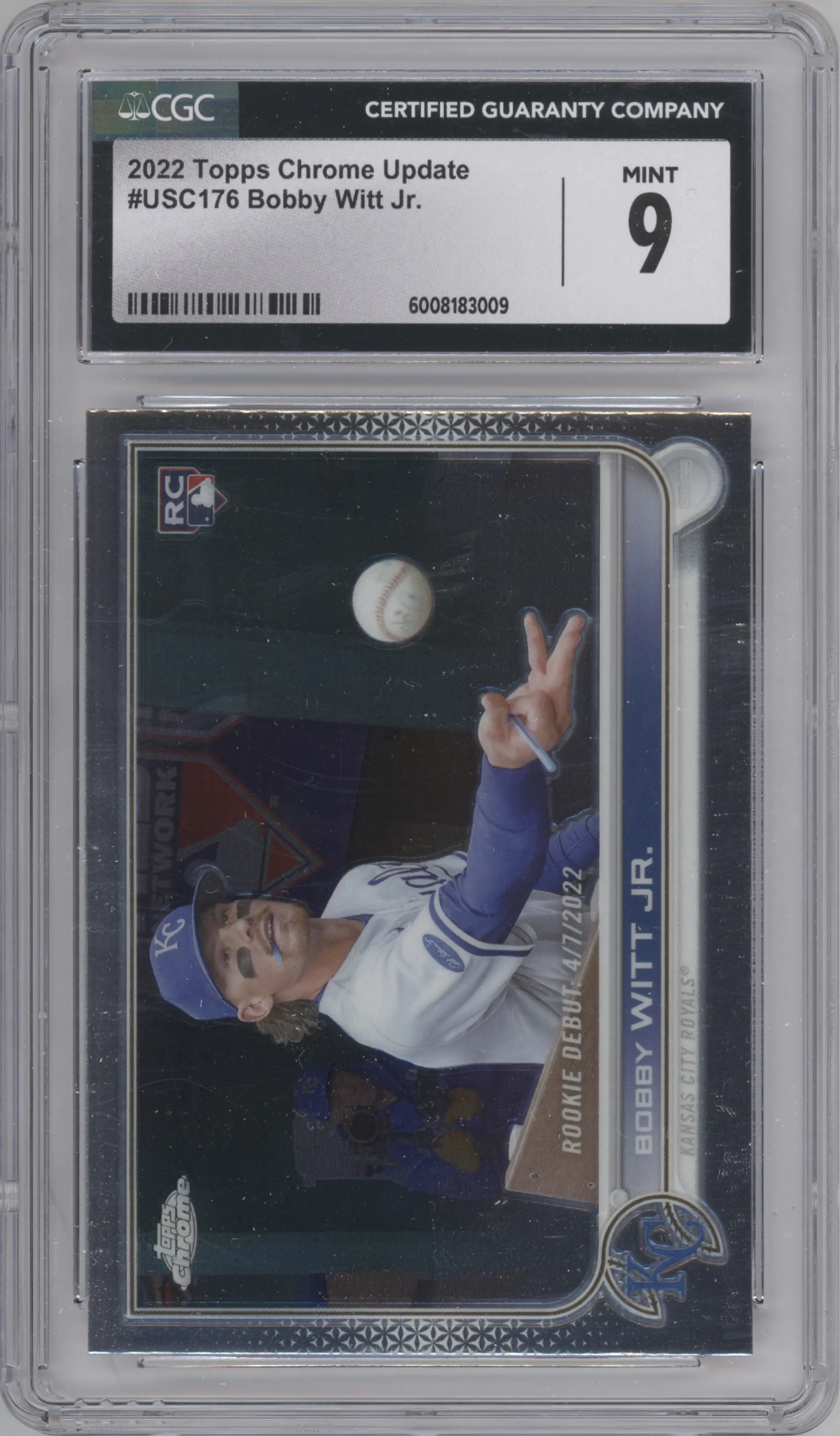2022 Topps Chrome Update Bobby Witt Jr. CGC 9