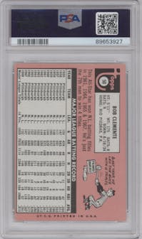 Bob Clemente from the 1969 Topps set graded by PSA and given an overall grade of 6.