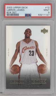 LeBron James from the 2003-04 Upper Deck LeBron James  set graded by PSA and given an overall grade of 9.
