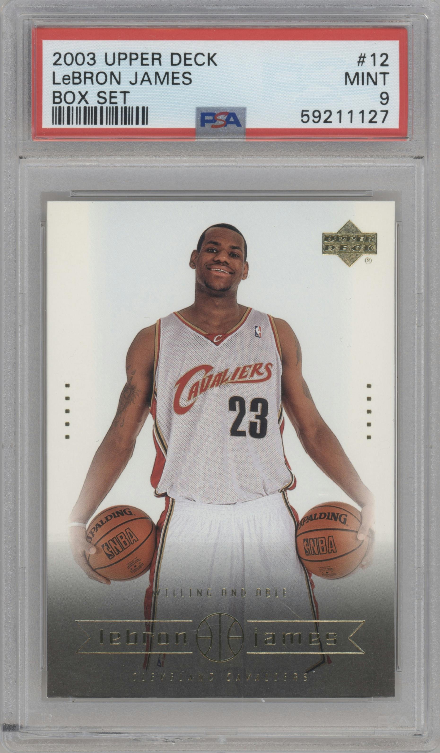 LeBron James from the 2003-04 Upper Deck LeBron James  set graded by PSA and given an overall grade of 9.