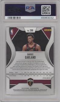 Darius Garland from the 2019-20 Panini Prizm set featuring a Silver Prizm parallel graded by PSA and given an overall grade of 10.