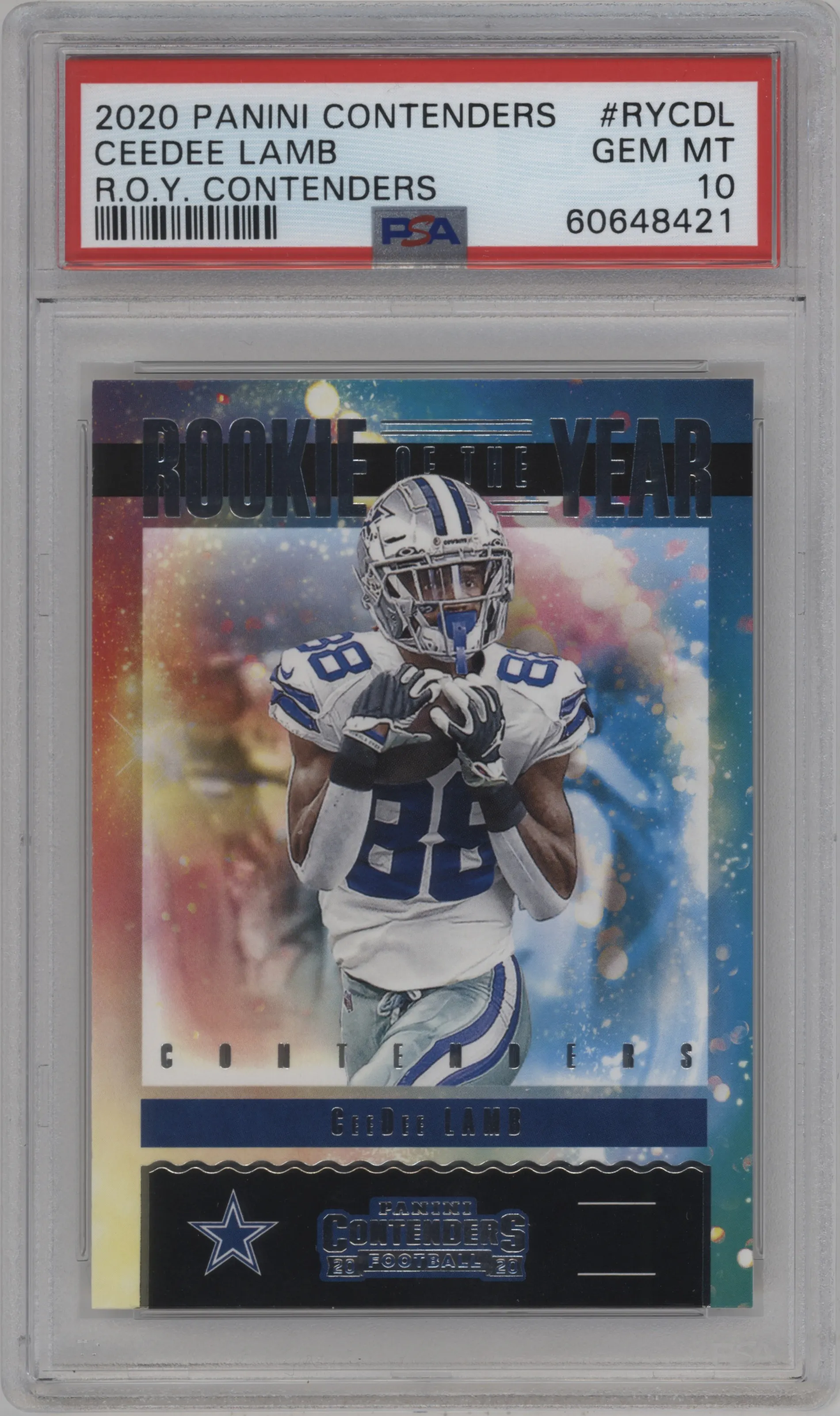 2020 Panini Contenders ROY Contenders CeeDee Lamb #RY-CDL PSA 10