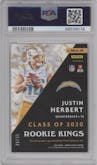 Justin Herbert from the 2020 Panini Donruss Optic set graded by PSA and given an overall grade of 10.