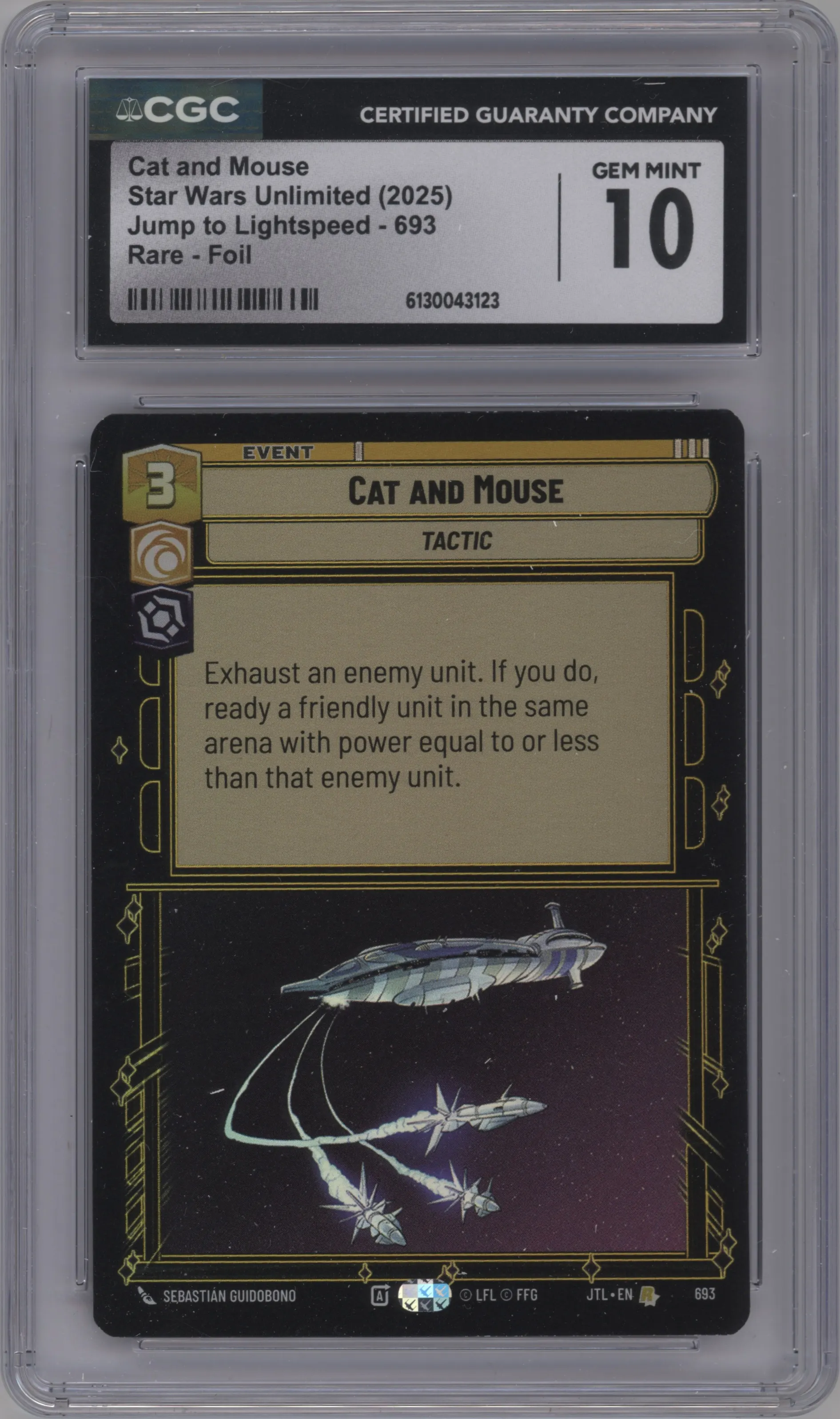 2025 Star Wars: Unlimited Jump to Lightspeed Cat and Mouse Foil CGC 10