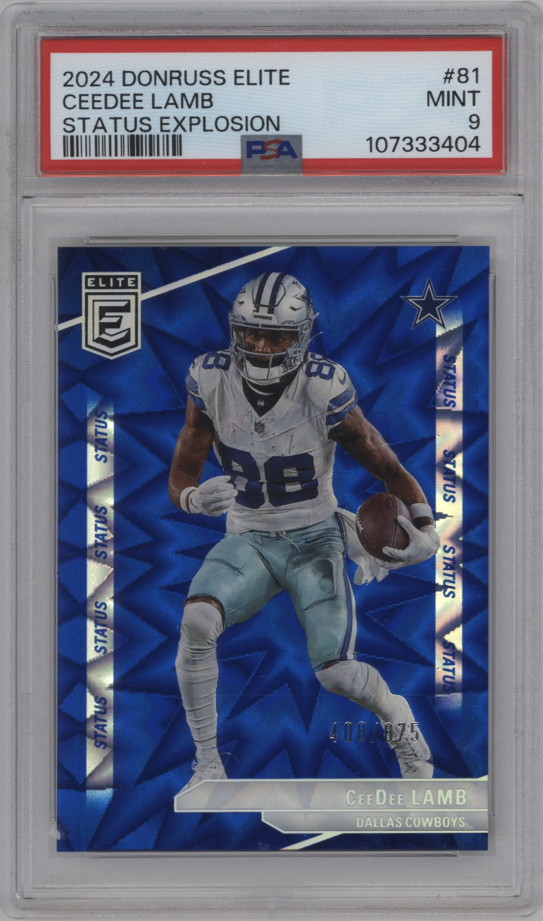 2024 Panini Donruss Elite CeeDee Lamb Status Explosion PSA 9