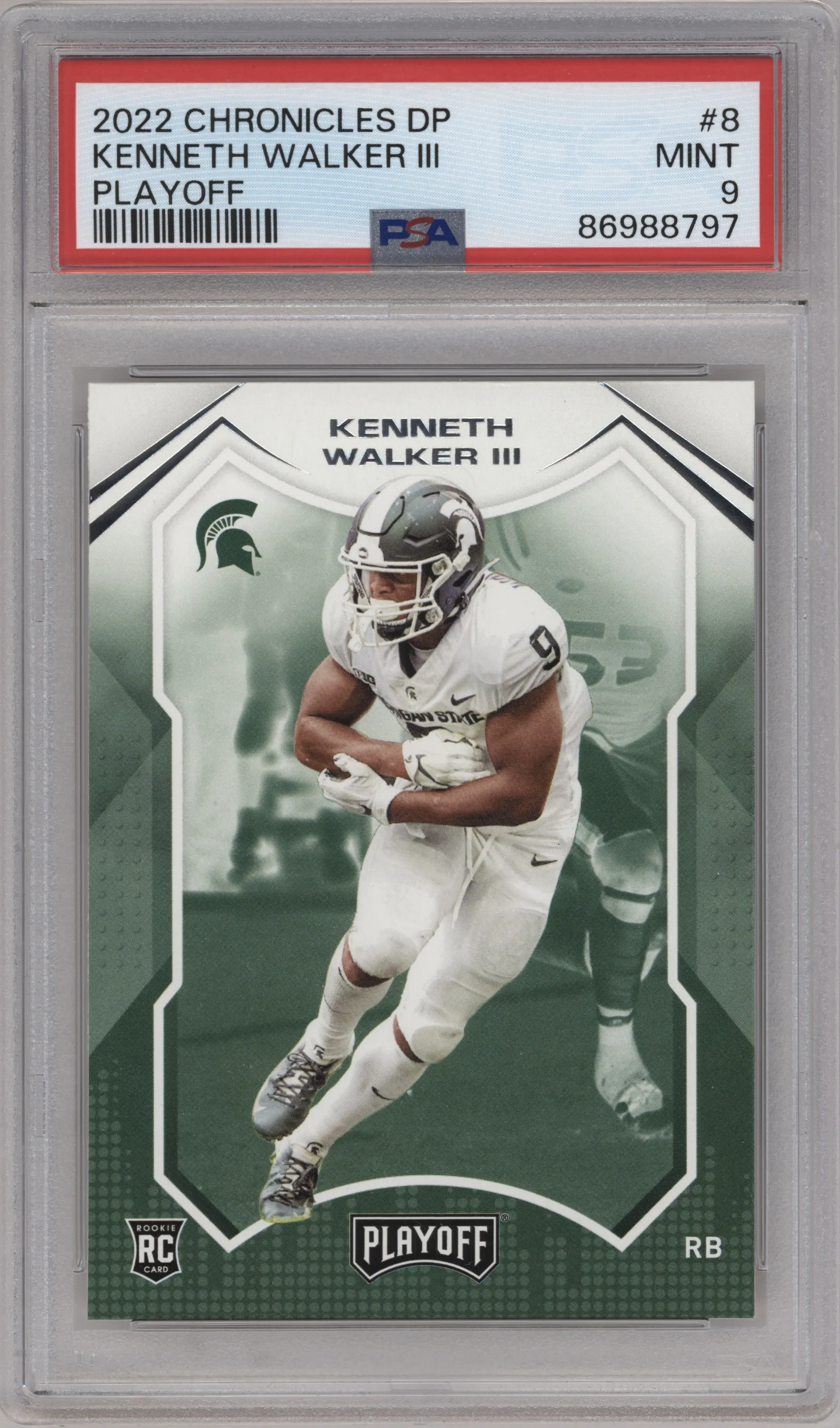 2022 Panini Chronicles Draft Picks Playoff Kenneth Walker III #8 PSA 9