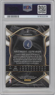 Anthony Edwards from the 2020-21 Panini Select  set graded by PSA and given an overall grade of 9.