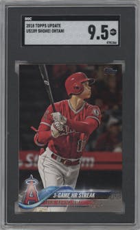 Shohei Ohtani from the 2018 Topps Update set graded by SGC and given an overall grade of 9.5.