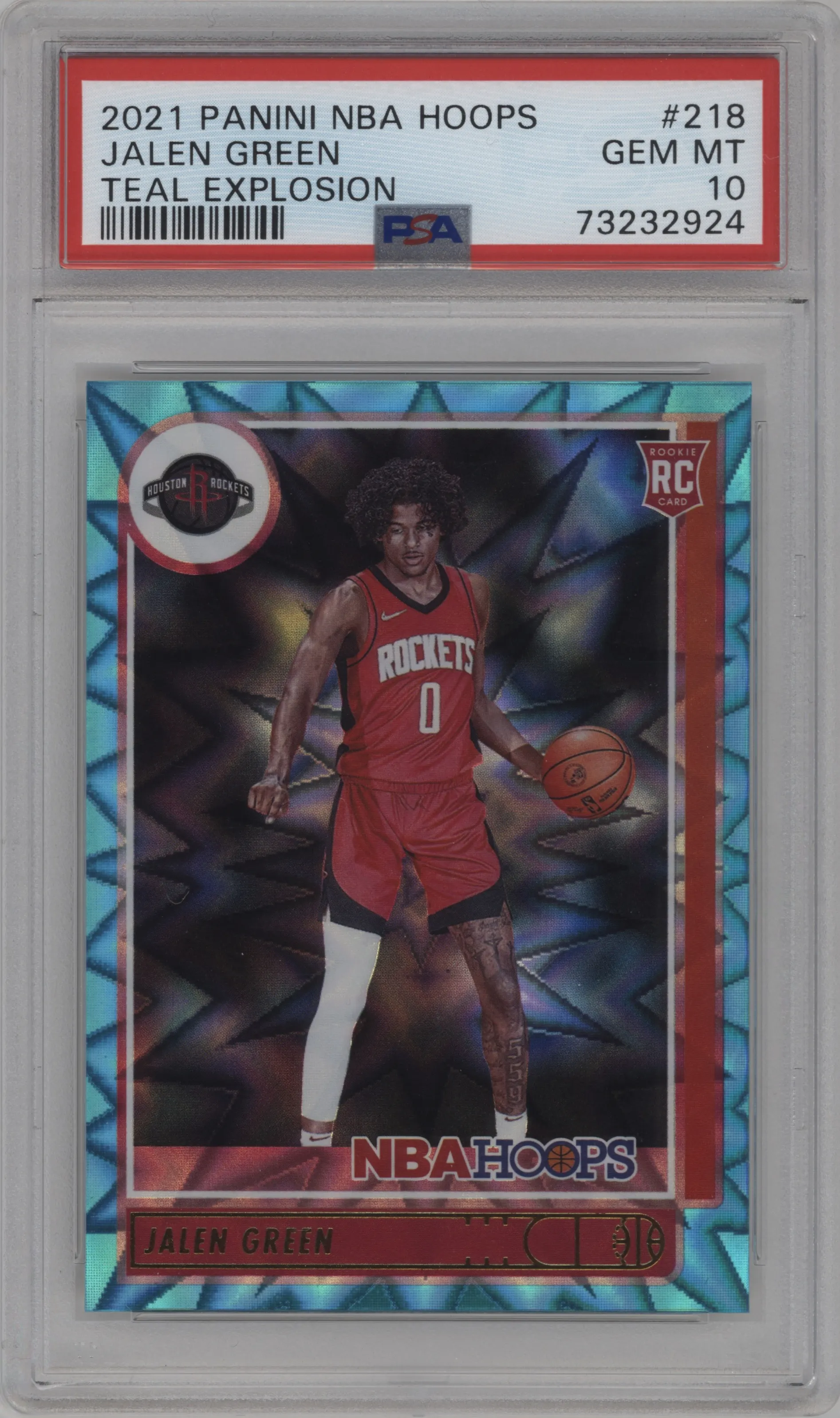 2021 Panini NBA Hoops Jalen Green Teal Explosion #218 PSA 10