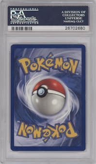 Impostor Professor Oak from the 1999 Pokemon set graded by PSA and given an overall grade of 9.
