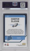 Cooper DeJean  from the 2024 Donruss Optic set featuring a Purple Shock parallel graded by PSA and given an overall grade of 9.