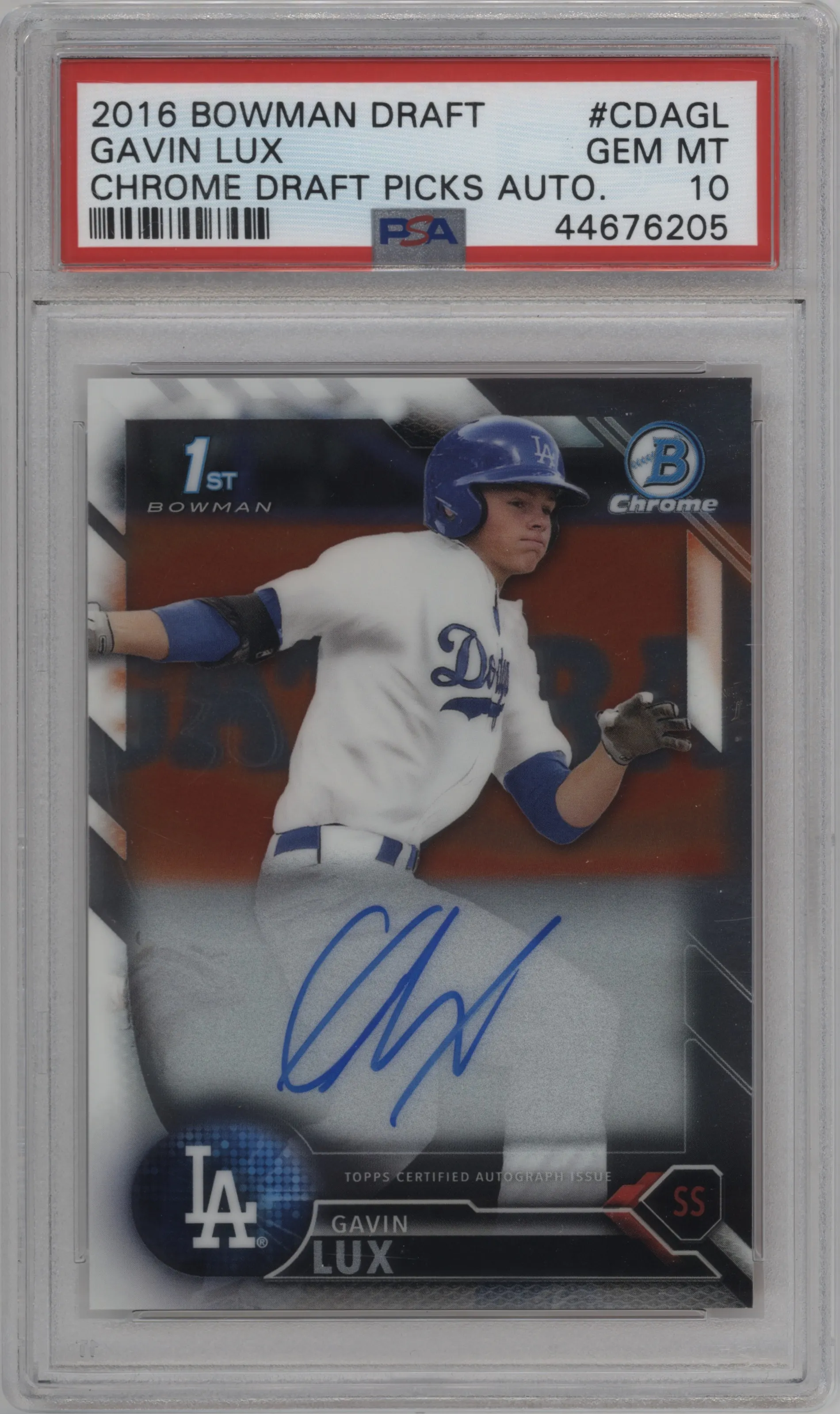 2016 Bowman Draft Chr.Auto Gavin Lux #CDA-GL PSA 10