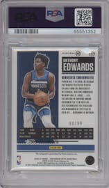 Anthony Edwards from the 2020-21 Panini Contenders Optic set featuring a Red parallel graded by PSA and given an overall grade of 9.