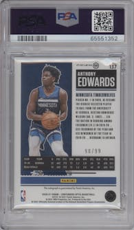 Anthony Edwards from the 2020-21 Panini Contenders Optic set featuring a Red parallel graded by PSA and given an overall grade of 9.